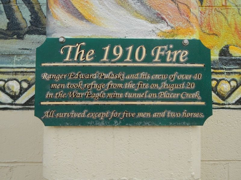 The 1910 Fire Marker image. Click for full size.