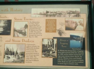 St. Maries - Steaming with History Marker, right half. Click for full size. St. Maries - Steaming with History Marker, right half image. Click for full size.