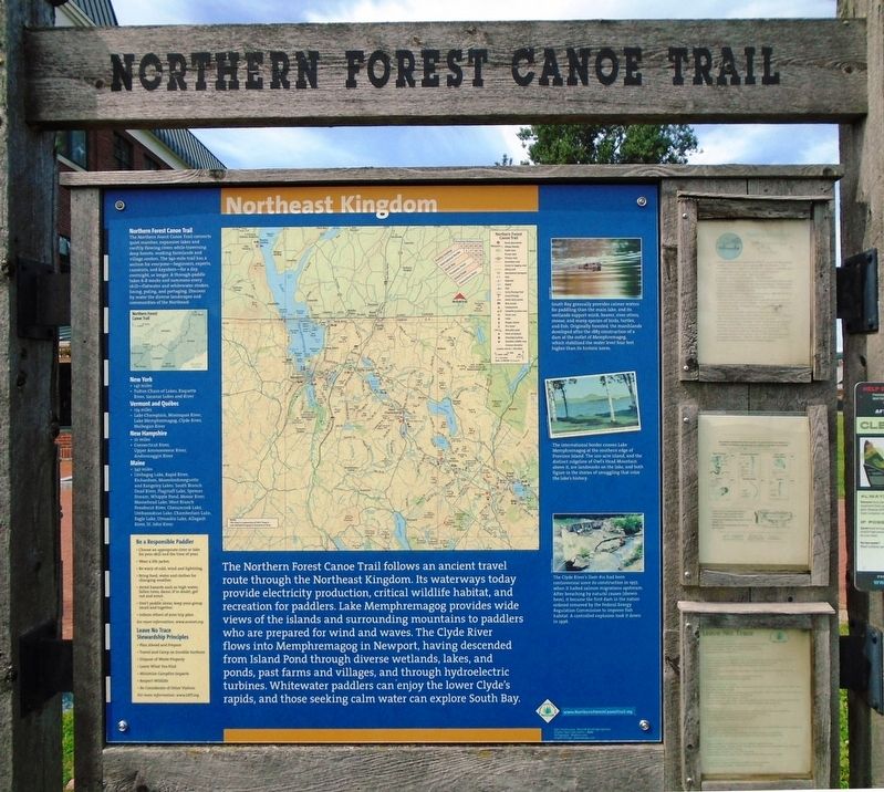 Northern Forest Canoe Trail Marker (back). Click for full size. Northern Forest Canoe Trail Marker (back) image. Click for full size.