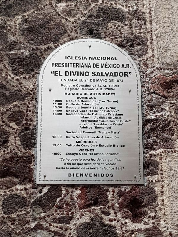 The National Presbyterian Church of Mexico Marker image. Click for full size.