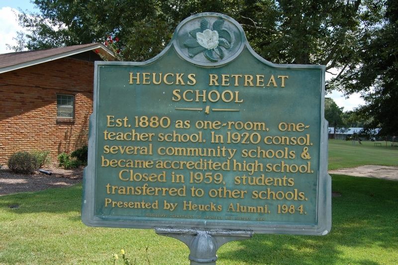 Heucks Retreat School Marker. Click for full size. Heucks Retreat School Marker image. Click for full size.