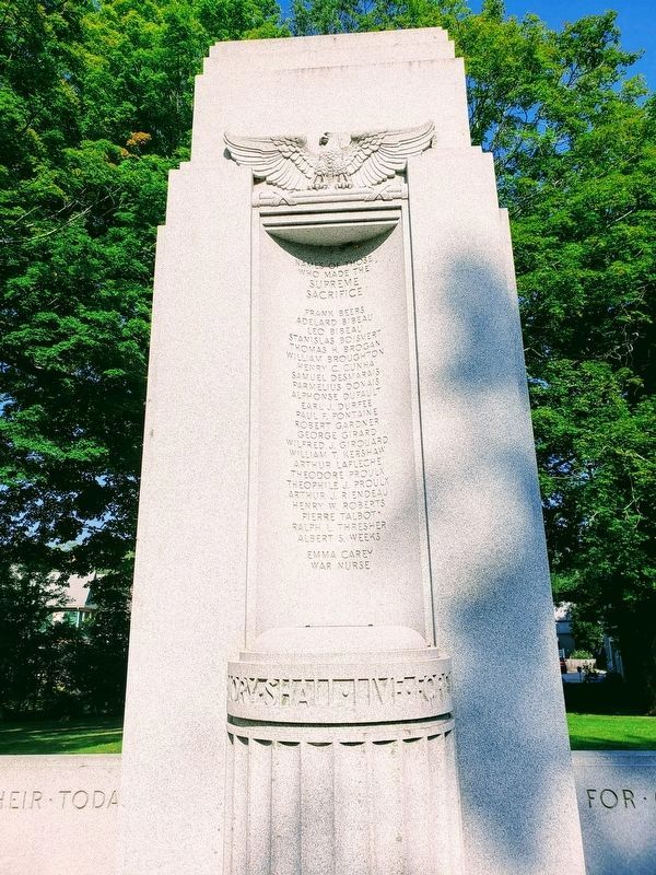 Southbridge World War I Memorial. Click for full size. Southbridge World War I Memorial image. Click for full size.