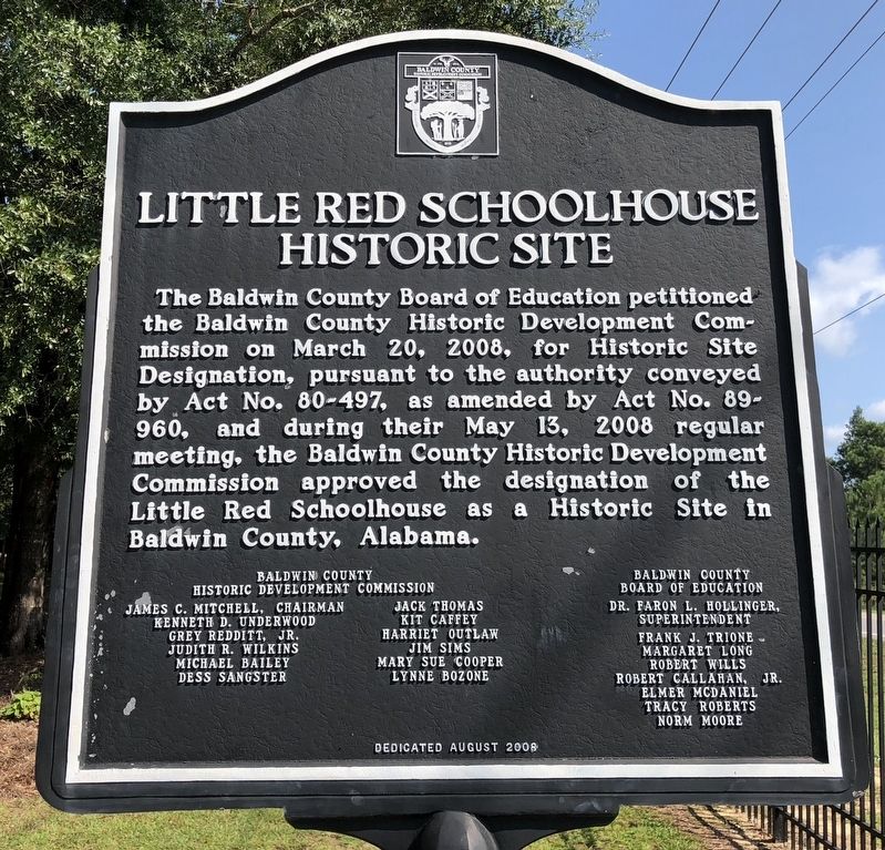 Little Red Schoolhouse Historic Site Marker (reverse) image. Click for full size.