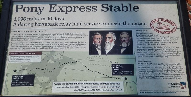 Pony Express Stable Marker image. Click for full size.