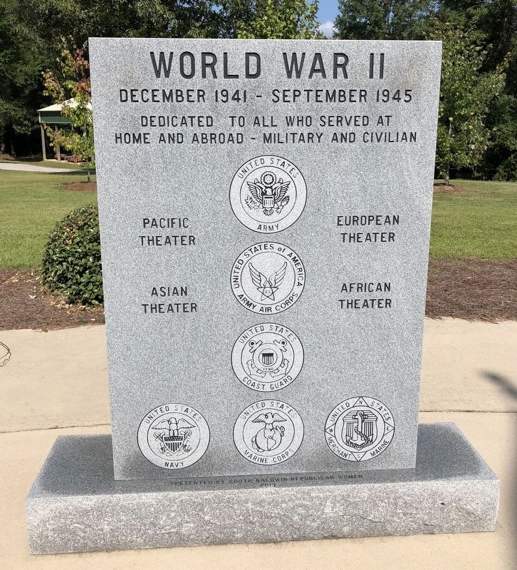 Baldwin County World War II Memorial image. Click for full size.