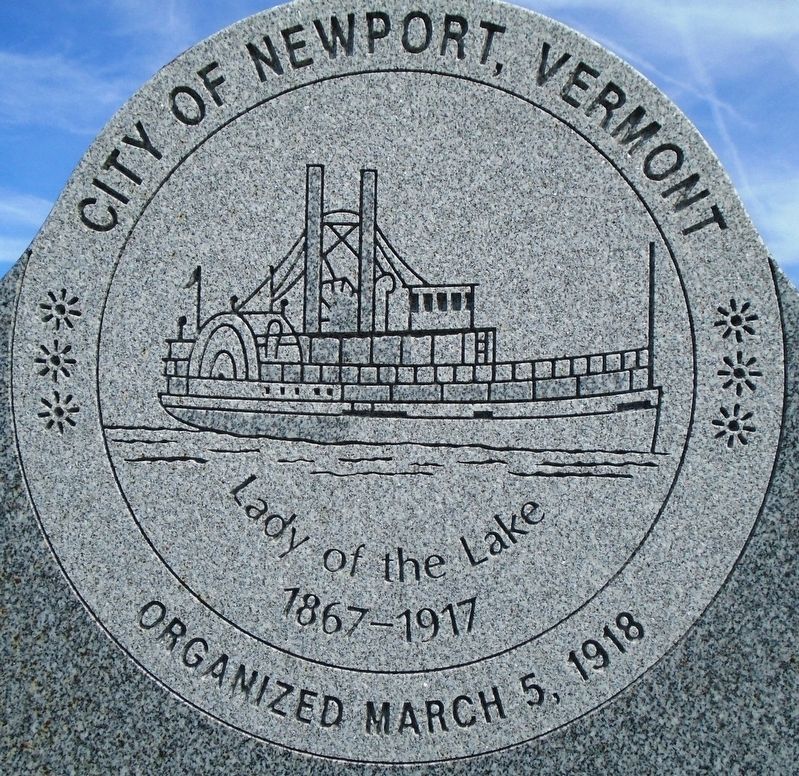 City of Newport Seal on Pomerleau Park Marker. Click for full size. City of Newport Seal on Pomerleau Park Marker image. Click for full size.