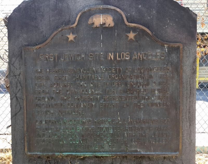 First Jewish Site Marker image. Click for full size.