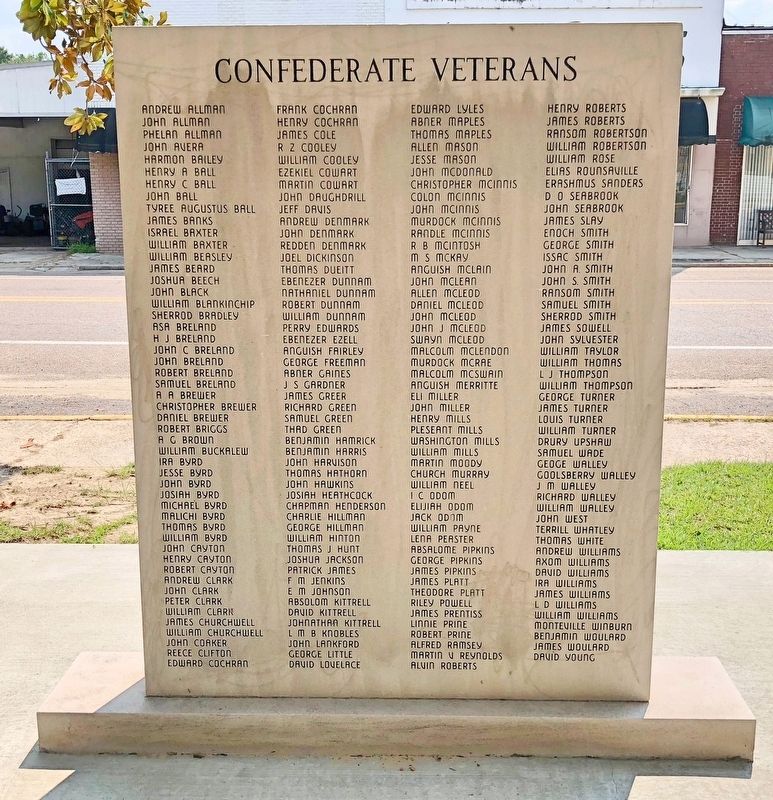 List of Confederate Veterans on reverse. image. Click for full size.
