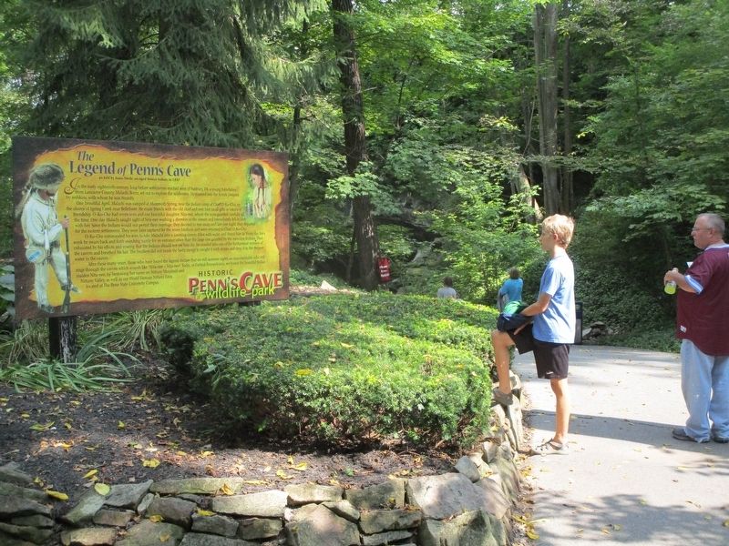 The Legend of Penn's Cave Marker. Click for full size. The Legend of Penn's Cave Marker image. Click for full size.
