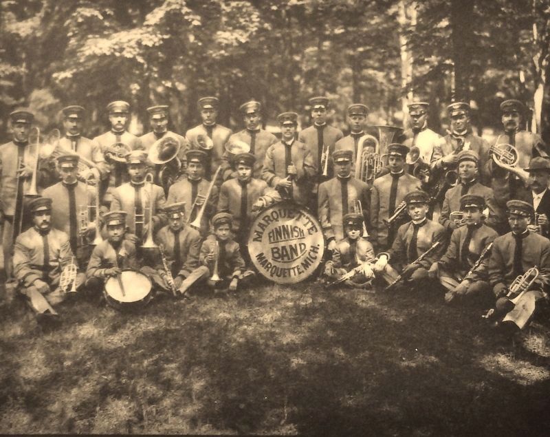 Marker detail: Marquette Finnish Band, Marquette, Michigan. Click for full size. Marker detail: Marquette Finnish Band, Marquette, Michigan image. Click for full size.