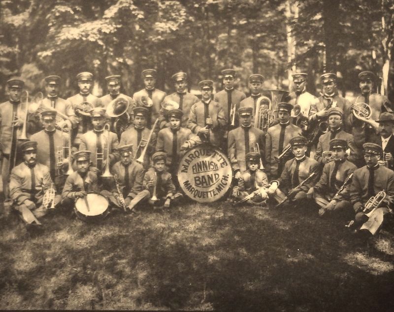 Marker detail: Marquette Finnish Band, Marquette, Michigan image. Click for full size.