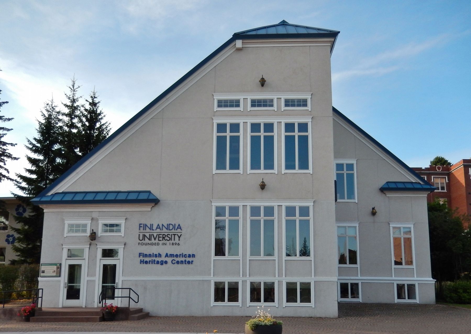 The Finnish American National Historical Archive & Museum (<i>wide view; marker visible at left</i>). Click for full size. The Finnish American National Historical Archive & Museum (<i>wide view; marker visible at left</i>) image. Click for full size.