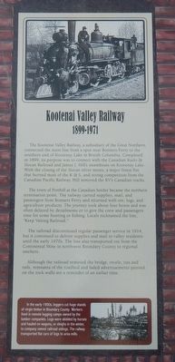 Kootenai Valley Railway Marker image. Click for full size.