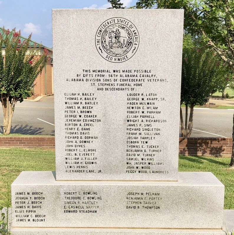 Washington County Confederate Memorial (reverse). Click for full size. Washington County Confederate Memorial (reverse) image. Click for full size.