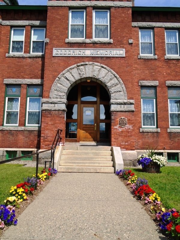 Goodrich Memorial Library Entrance image. Click for full size.