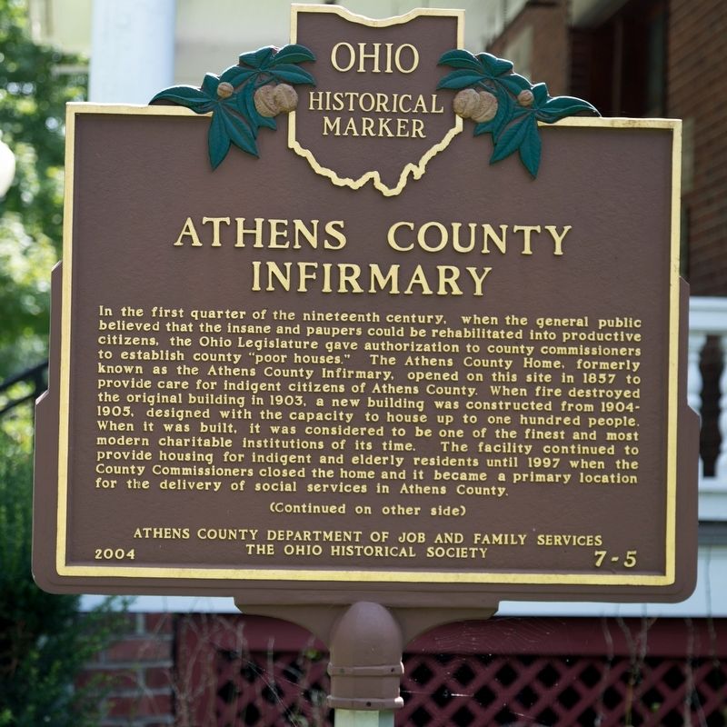 Athens County Infirmary Marker, Side One image. Click for full size.