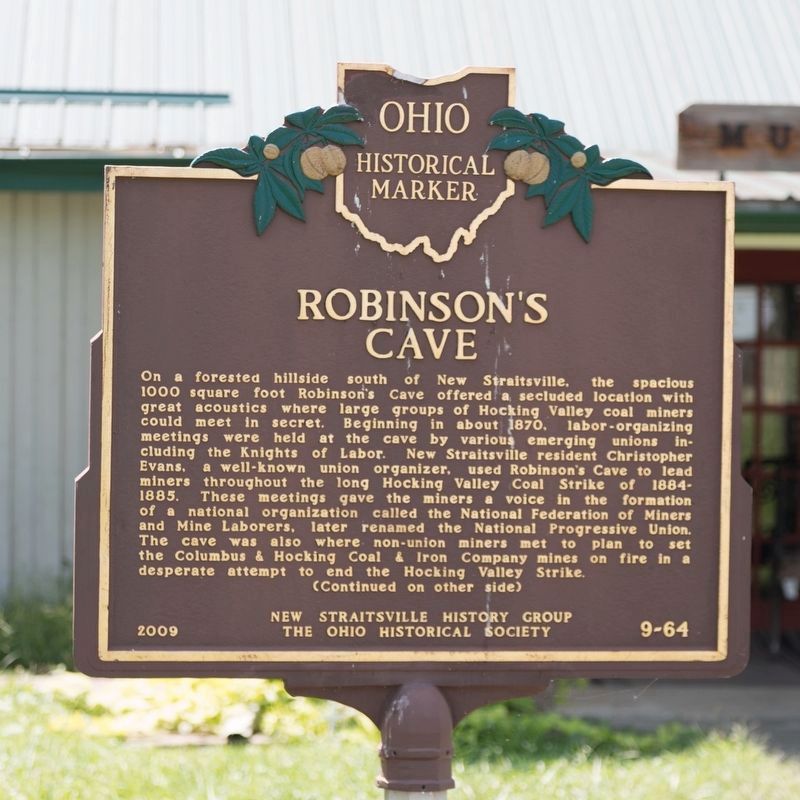 Robinson’s Cave Marker, Side One image. Click for full size.