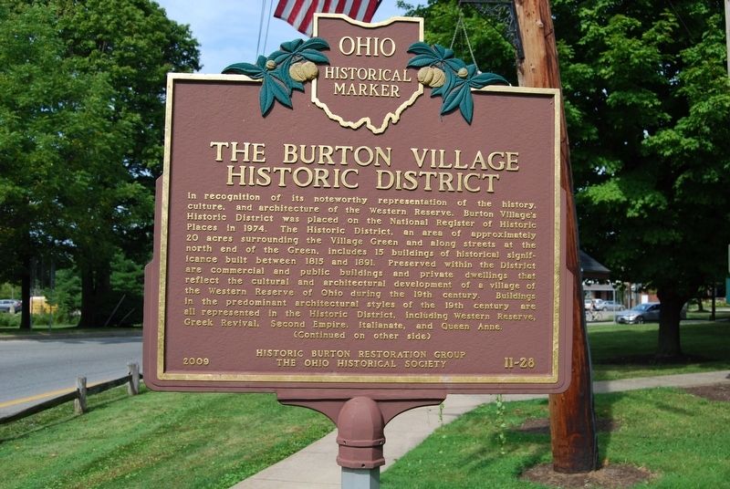 The Burton Village Historic District Marker image. Click for full size.