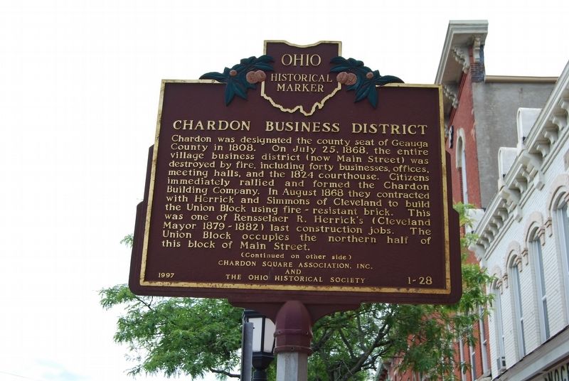 Chardon Business District Marker. Click for full size. Chardon Business District Marker image. Click for full size.