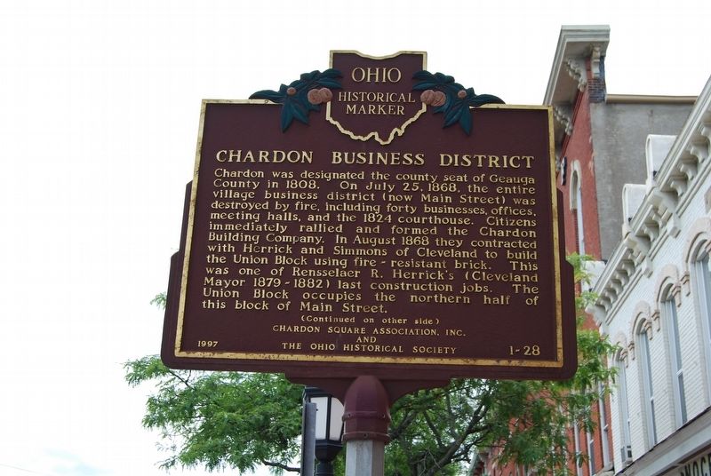Chardon Business District Marker image. Click for full size.