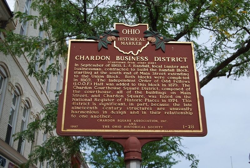 Chardon Business District Marker. Click for full size. Chardon Business District Marker image. Click for full size.