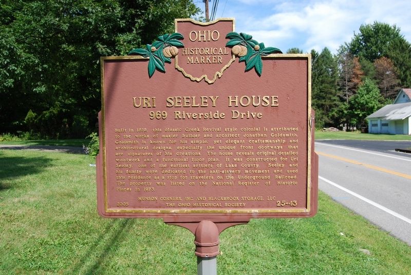 Uri Seeley House Marker image. Click for full size.