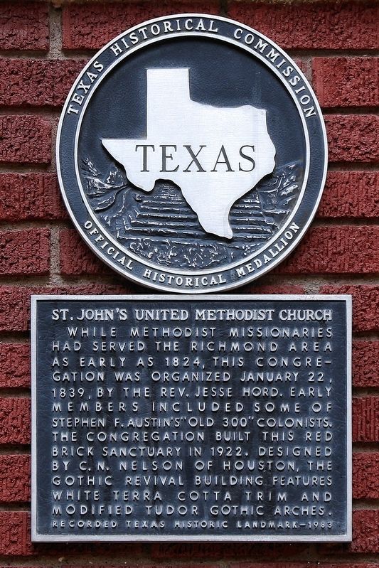St. John's United Methodist Church Marker. Click for full size. St. John's United Methodist Church Marker image. Click for full size.
