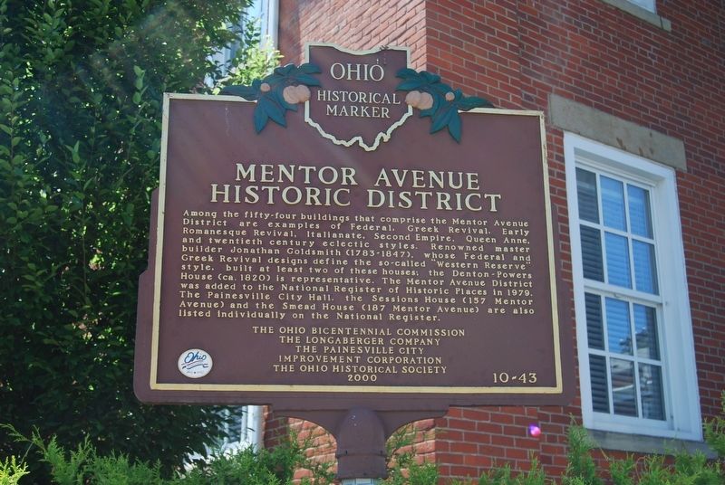 Mentor Avenue Historic District Marker image. Click for full size.