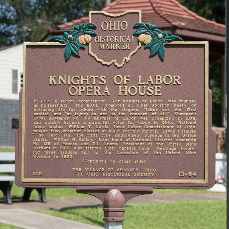 Knights of Labor Opera House Marker, Side One. Click for full size. Knights of Labor Opera House Marker, Side One image. Click for full size.