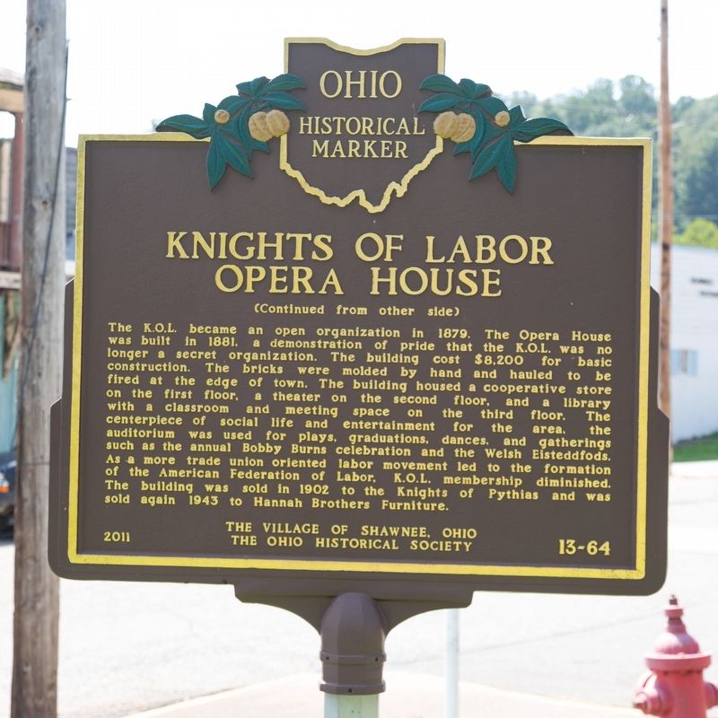 Knights of Labor Opera House Marker, Side Two. Click for full size. Knights of Labor Opera House Marker, Side Two image. Click for full size.