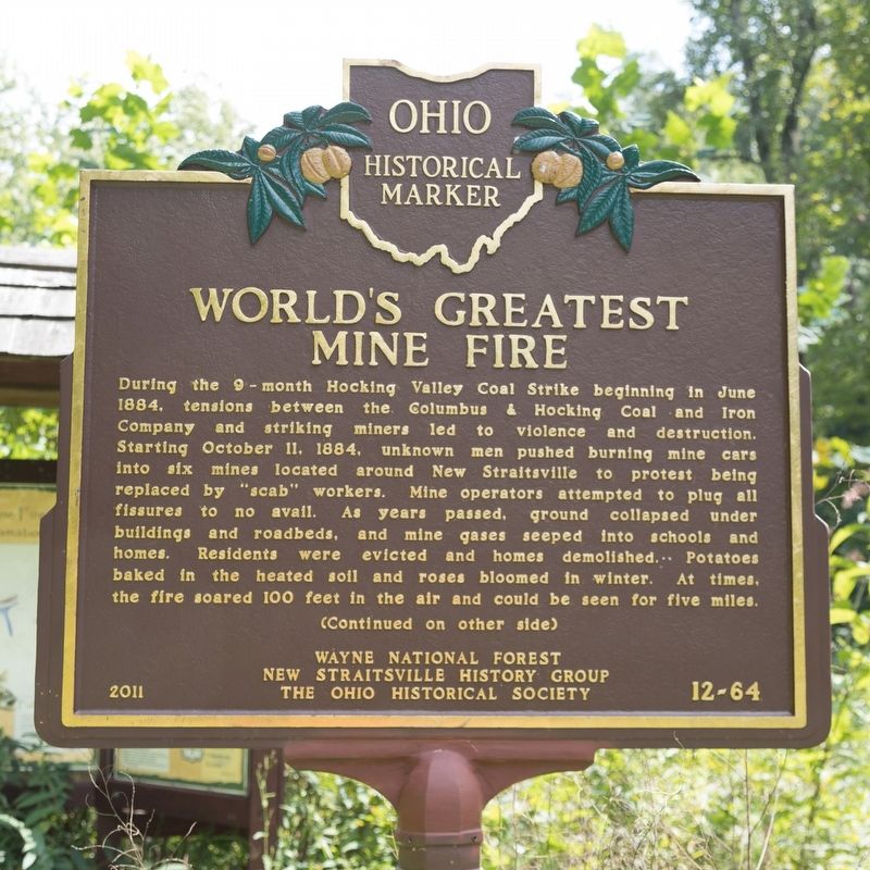 World’s Greatest Mine Fire Marker, Side One. Click for full size. World’s Greatest Mine Fire Marker, Side One image. Click for full size.