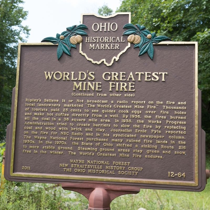 World’s Greatest Mine Fire Marker, Side Two. Click for full size. World’s Greatest Mine Fire Marker, Side Two image. Click for full size.