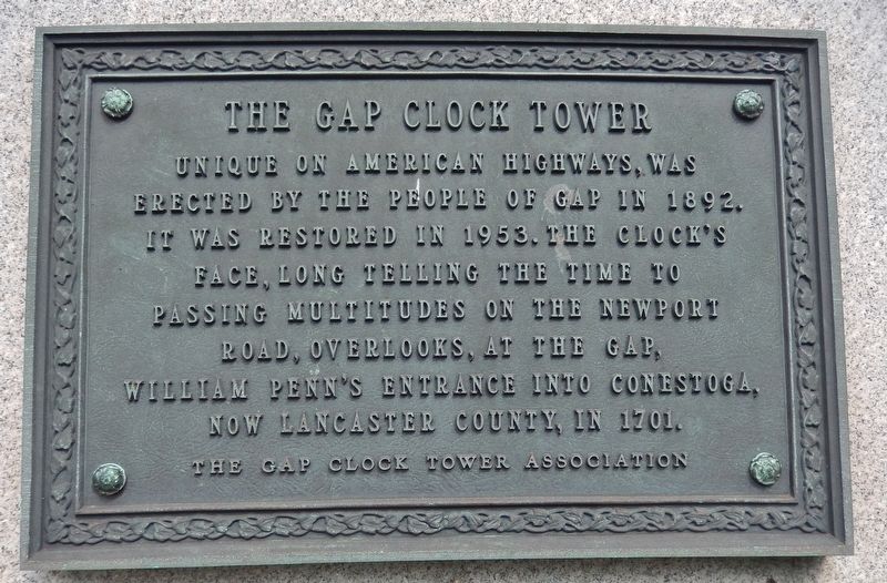 Gap Clock Tower Marker image. Click for full size.