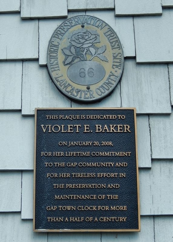 Violet E. Baker Plaque image. Click for full size.