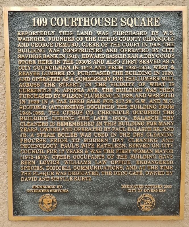 109 Courthouse Square Marker image. Click for full size.