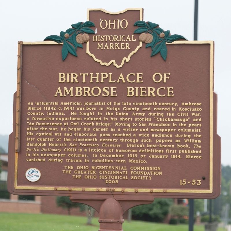 Birthplace of Ambrose Bierce Marker. Click for full size. Birthplace of Ambrose Bierce Marker image. Click for full size.