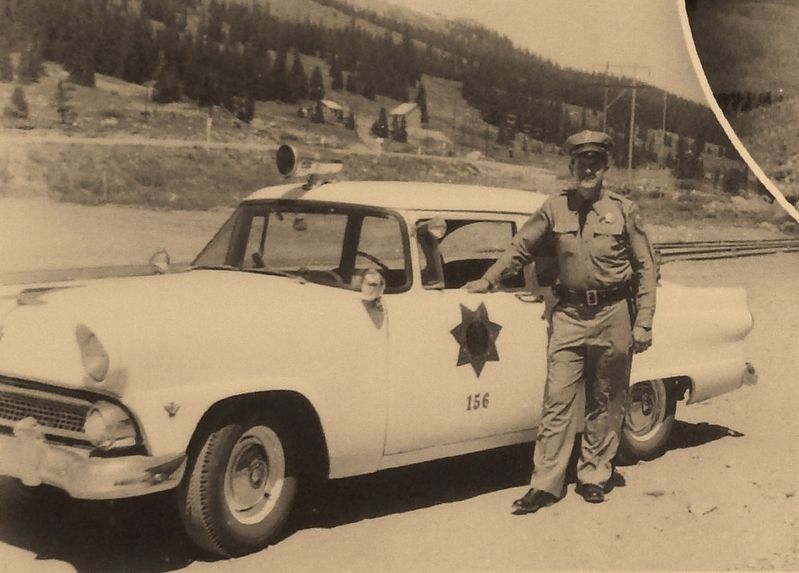 Marker detail: Colorado State Patrol, circa 1950s image. Click for full size.