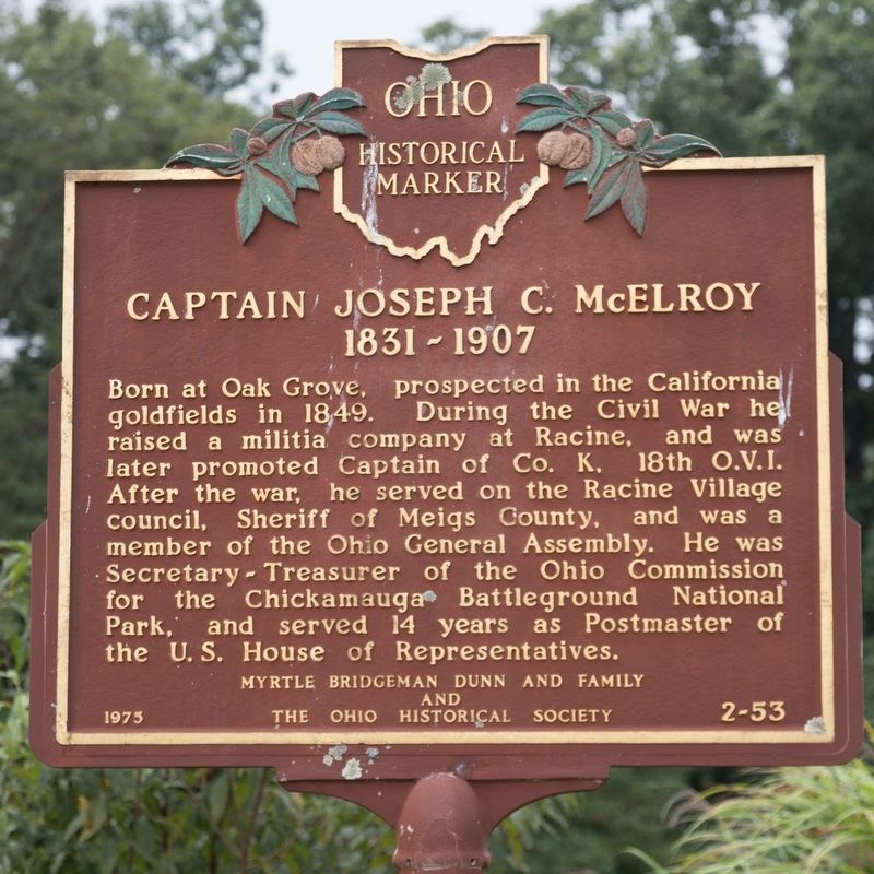 Captain Joseph C. McElroy Marker image. Click for full size.