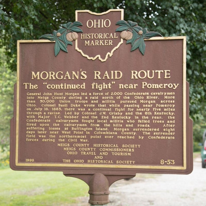 Morgans Raid Route Marker image. Click for full size.