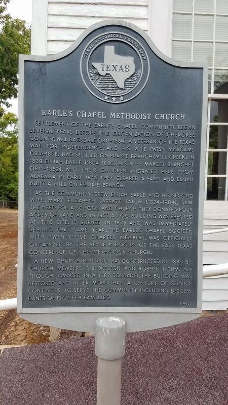 Earle's Chapel Methodist Church Marker image. Click for full size.
