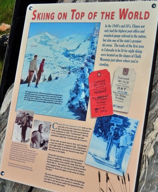 Skiing on Top of the World Marker image. Click for full size.