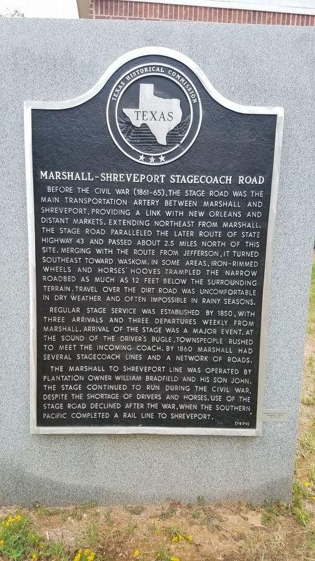 Marshall-Shreveport Stagecoach Road Marker image. Click for full size.