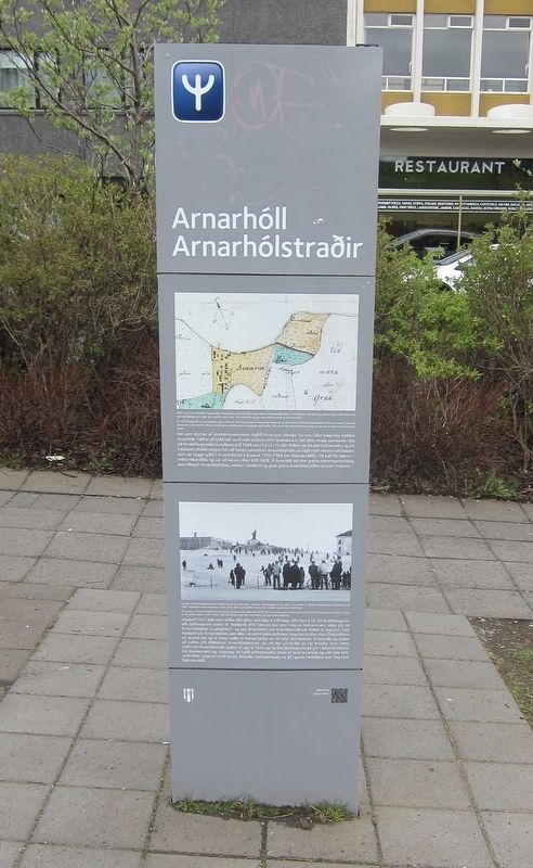 Arnarhóll Arnarhólstraðir Marker - Icelandic Side image. Click for full size.