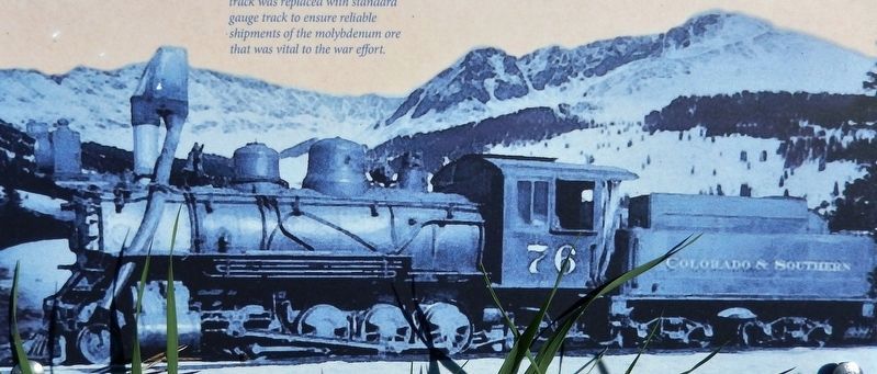 Marker detail: Colorado and Southern steam locomotive #76 image. Click for full size.