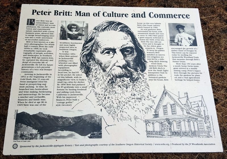 Peter Britt: Man of Culture and Commerce Marker image. Click for full size.