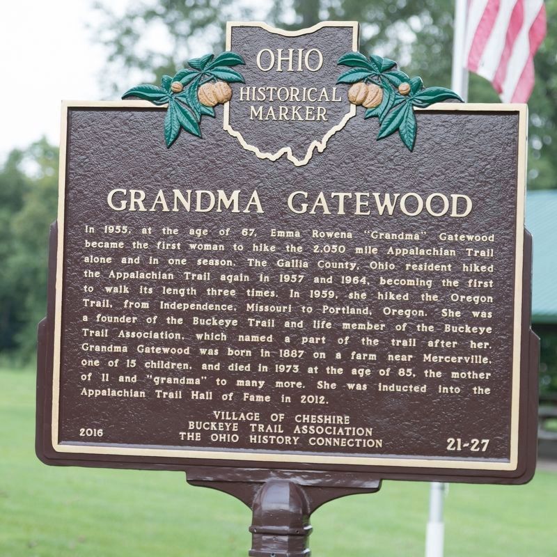 Grandma Gatewood Side of Marker image. Click for full size.