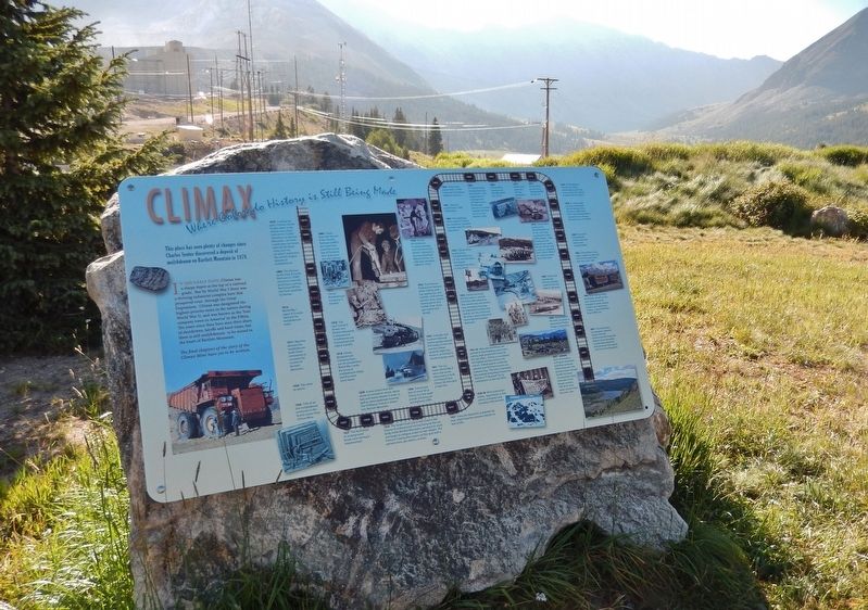 Climax History Marker (<i>wide view</i>) image. Click for full size.