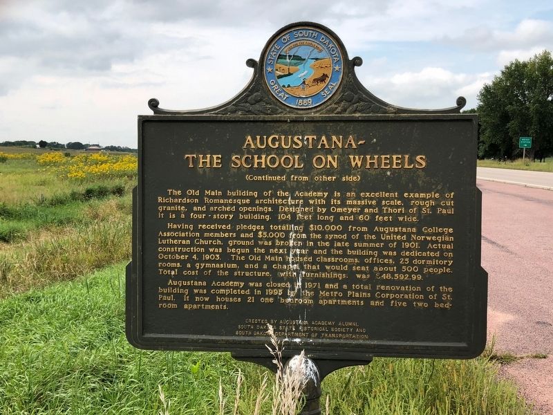 Augustana – The School on Wheels Marker image. Click for full size.