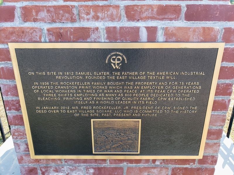 East Village Textile Mill Marker image. Click for full size.