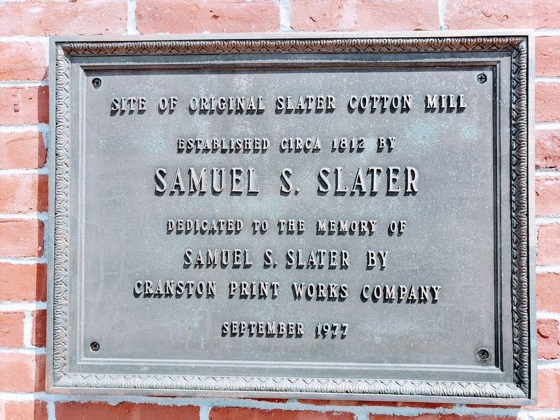 Slater Cotton Mill Marker image. Click for full size.